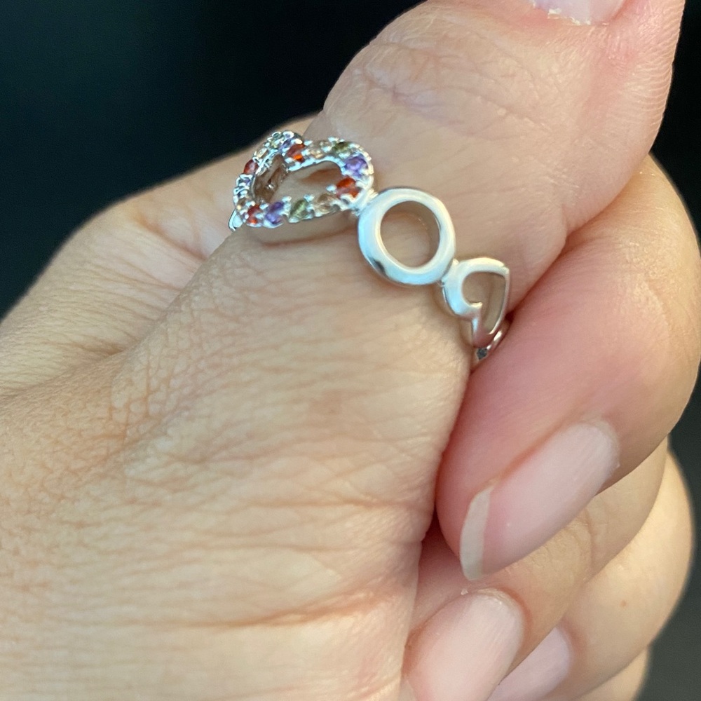 Multicolor Silver Heart & Star Ring ✨$5.95 Shipping✨ - Picture 7 of 9